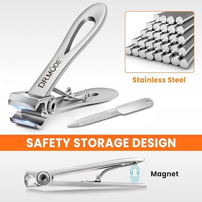 Straight Nail Clippers for Thick Nails, Heavy Duty Large Toenail Clippers for Seniors with 17mm Wide Jaw Opening, Ultra Sharp Stainless Steel Toe Nail Clippers Cutter for Men with File