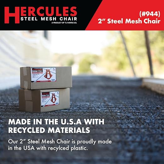 Hercules 2" Steel Mesh Chair - (100 Count) Superior Strength & Quality Concrete Snap Wire Mesh Chair for 6, 8, &10 Ga. Wire (100, 2??Wire/Steel Mesh Chair)