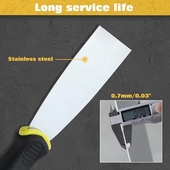 4 Pack Putty Knife Scraper Tool 1.5" 3" 4" 6" Stainless Steel Paint Scraper Spackle Knife Set for Repairing Drywall, Removing Wallpaper, Mud, Plaster Scraping, Drywall Tools Taping Knife Tool