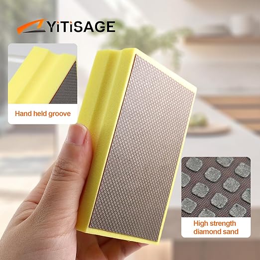 1pc Diamond Hand Polishing Pads Grit 400 Foam Sanding Block for Ceramic Tile Glass Grinding,Sanding Blocks Polishing