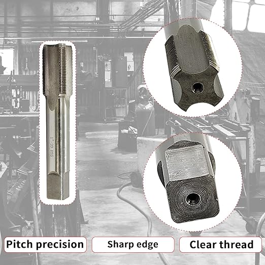 Lzcdelyxiao 1"-20 Tap UNEF Right Hand Straight Flute Thread Tap Machine Tap 1"-20 TPI Nominal Diameter 1" Thread Per Inch 20 Fin Thread Tolerance Grade 2B Tapping Thread High Speed Steel HSS