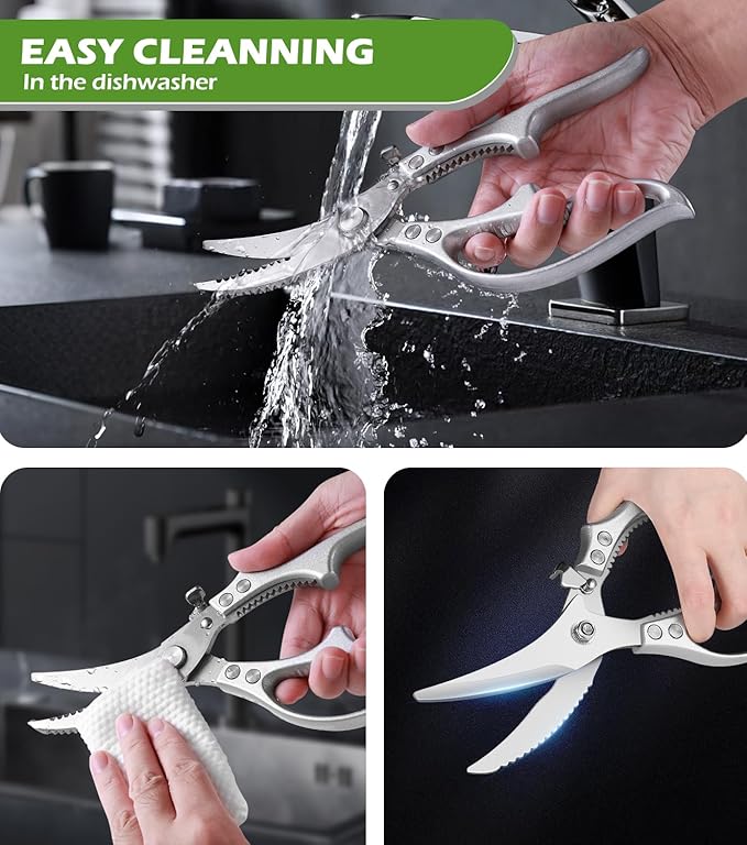 Heavy Duty Poultry Shears ??Luxury Kitchen Shears & Multipurpose Kitchen Scissors for Meat, Chicken, Fish & Vegetables, High Carbon Stainless Steel, Safety Lock, Dishwasher Safe