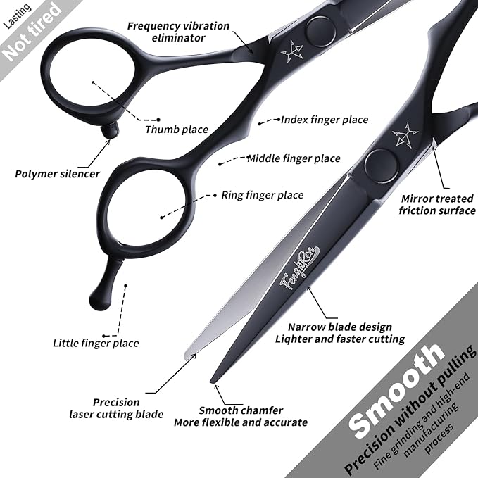 High-end Professional Extremely Very Sharp Barber Hair Cutting Scissors Hairdresser Shears For Hair 5.5 Inch Haircut Scissor Made Of Stainless Steel For Hairdressing Salon and Home Use