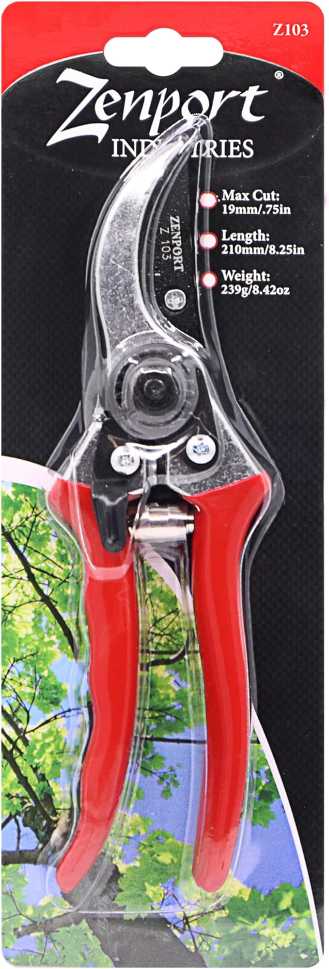 Zenport Pruner Z103 Large Landscape Crew, 1-Inch Cut, Die Cast Aluminum Handles, 8.5-Inch, orange