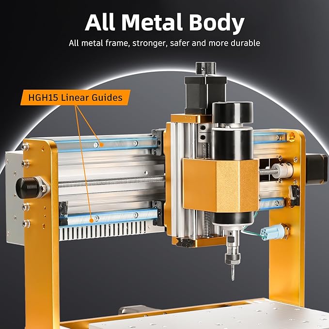 Lunyee 3018 Pro Ultra CNC Machine 500W All-Metal CNC Router Machine, Upgraded 3 Axis Engraver Machine Limit Switches & Emergency-Stop with GRBL Offline Control for Metal, Wood, Acrylic, PCB MDF