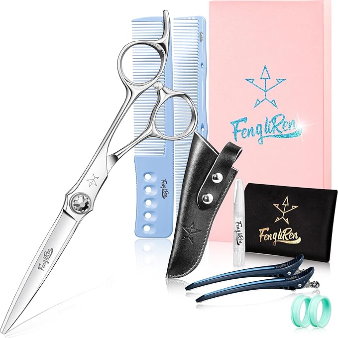 High-end Professional Extremely Very Sharp Barber Hair Cutting Scissors Hairdresser Shears For Hair 6.3 Inch Haircut Scissor Made Of Stainless Steel For Hairdressing Salon and Home Use