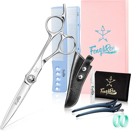 High-end Professional Extremely Very Sharp Barber Hair Cutting Scissors Hairdresser Shears For Hair 6.3 Inch Haircut Scissor Made Of Stainless Steel For Hairdressing Salon and Home Use