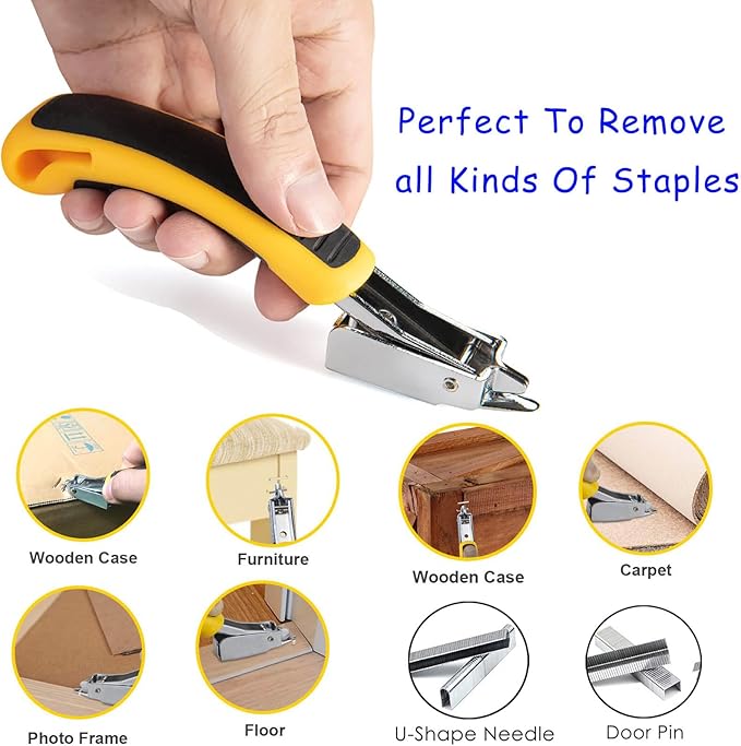 Upholstery and Construction Staple Remover with Tack Puller Tool, Nail Puller, Carpet Remover, for Removing All Kinds of Staples for Furniture, Wooden Case, Carton, Floor, Photo Frame （3pcs）