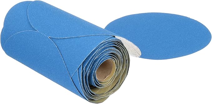 3M Stikit Blue Abrasive Disc Roll, 36202, No Hole, 6 in, 80+ Grade, Pack of 50, Automotive Sanding Discs for Coating Removal, Body Repair, Auto Sanding, Primer Sanding