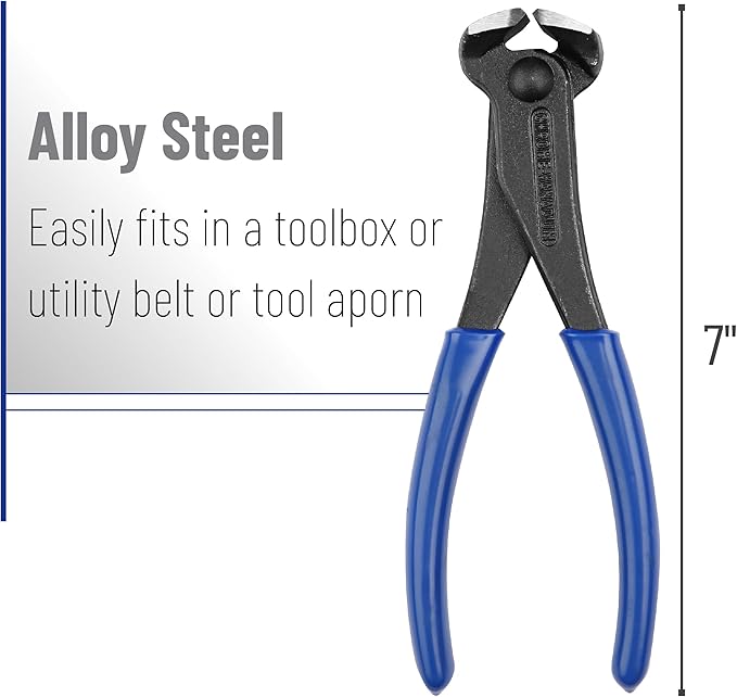 Bates- Nail Puller, Blue, Nail Remover Tool, Cutting Pliers, Carpenter Tools, Staple Puller, Nail Puller Tool, End Cutting Pliers, Nail Pliers, Nail Pulling, Nail Puller Pliers, Nippers Tool