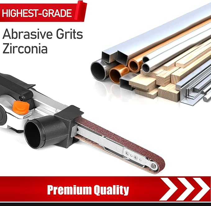 1 x 42 Inch Belt Sander Sanding Belt, 12 Pack Belt Sander Paper 80/120/150 Grits Assortment Aluminum Oxide Sanding Belts for Belt Sander Knife Sharpening Wood Metal Polishing