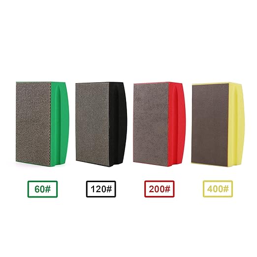 Diamond Hand Polishing Pads Foam Back for Glass Granite Marble Concrete Stone Sanding and Polishing (4pcs/Set)