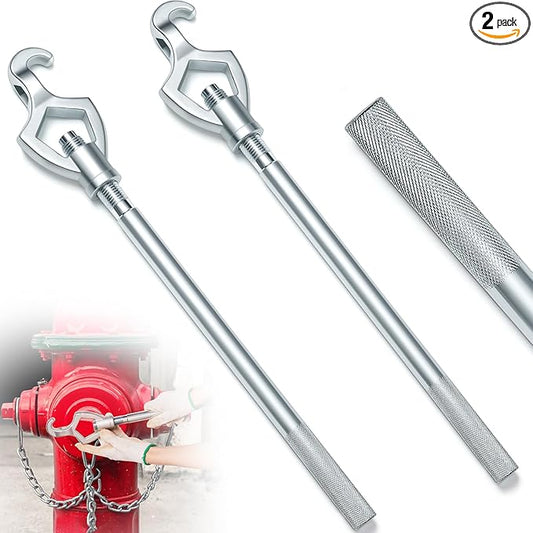 Tandefio 2 Pcs Fire Hydrant Wrench Adjustable, 1-1/2 to 3 20 Inch Multifunctional Hydrant Wrench for Tightening Fire Nuts Tightening Water Pipes, 3 Position Adjustable Nuts 1-1/2 to 3