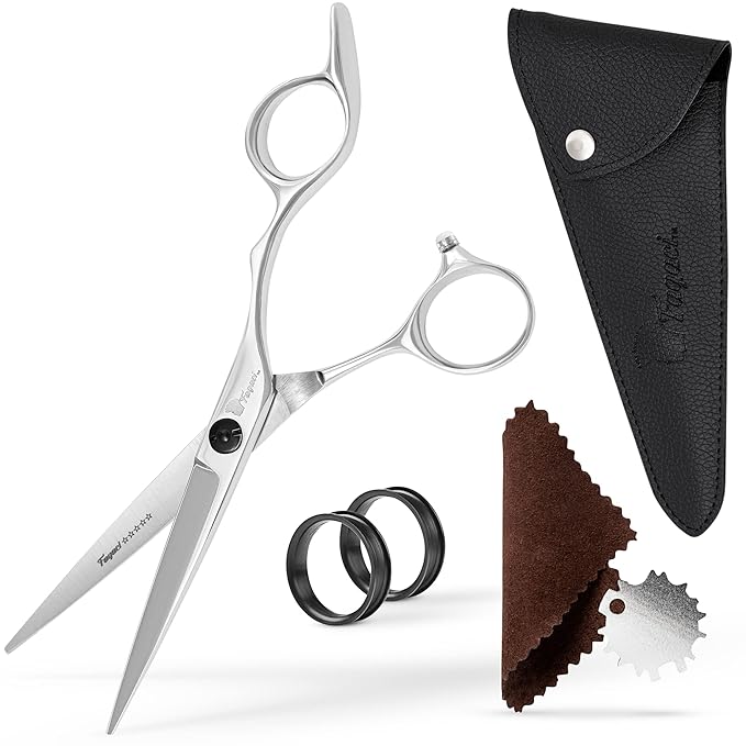 Fagaci Professional Hair Scissors 6??Extremely Sharp Blades, Fine Cutting Blades, Hair Cutting Scissors Professional, Hair Shears, Barber Scissors Set for Men and Women, Haircut Scissors Hair Kit
