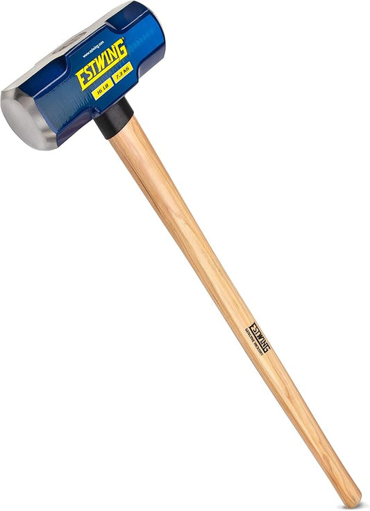 Estwing 16-Pound Hard Face Sledge Hammer - 36-Inch Hickory Handle, Ergonomic Grip, Durable Construction for Demolition & Stake Driving