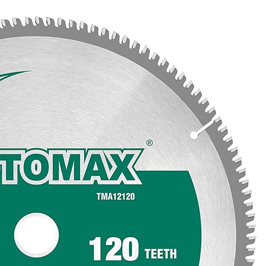 TOMAX 12-Inch 120 Tooth TCG Thin Aluminum and Non-Ferrous Metal Saw Blade with 1-Inch Arbor