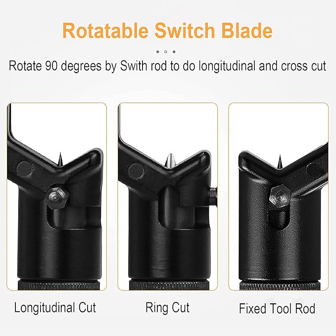 GROWORD 8-28.6MM Transverse Armoured Cable Stripper - Double Head FTTH Armored Fiber Cable Stripping Knife, Fiber Optic Slitter Tools - Coaxial Mid Span Round Cable Stripper