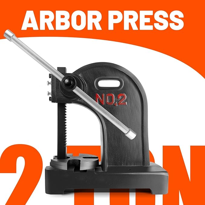 2 Ton Arbor presses, Manual Arbor Press, 8.5 Inch Max Height, Manual Press is Suitable for Punching, Bending, Stretching and Forming Tasks in Workshops and Garages(Black)