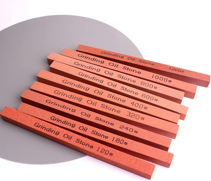Sharpening Stone Set,9pcs Rectangular Sanding Sticks Knife Whetstone White Corundum Oil Stone for Knife,Most Bladed&Cutting Tool (5.9x0.39x0.39inch)