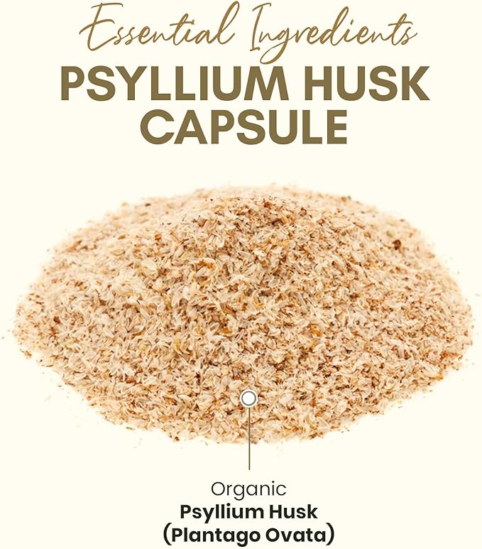 Organic Psyllium Husk Capsules 750 mg, Natural Fiber Supplement for Gut Health* - Alternative to Psyllium Husk Powder, Zealthy Life, 250 Capsules - Pack of 2