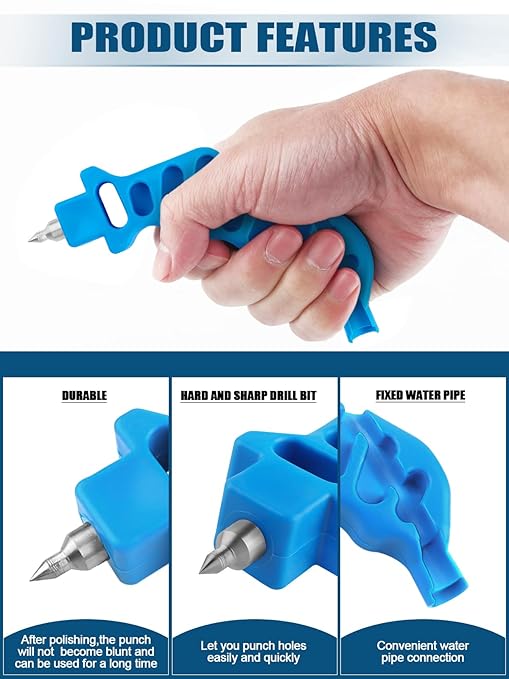 Kalolary 2-in-One Drip Irrigation Tubing Hole Punch, 1/4" Fitting Insertion Tools Drip Tube Hole Punch for 4/7mm PE Pipe Hole Punches