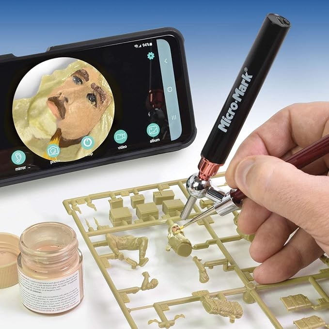 Micro-Mark BrushCAM – 10X Magnifying Tool for Precision Painting & Detailing – Focused View at Paintbrush Tip for Model Making, Miniatures, Crafts, and Fine Art