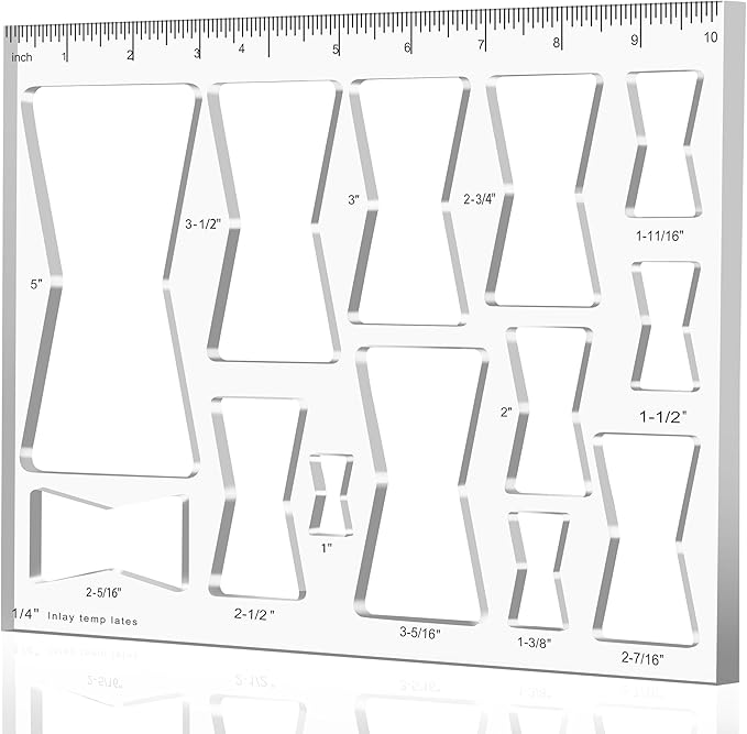 13 in 1 Router Template for Woodworking,Router Jig Bowtie Template, Router Template Jig Kit, Butterfly Inlay Template Decorative Template 10"*7.9" inches, clarity