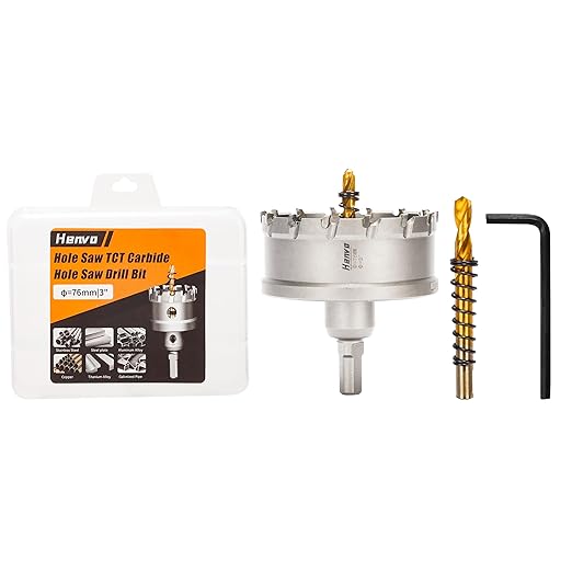 Hole Saw 3" (76mm) Heavy Duty Carbide with 2 Pilot Drill Bits - Metal Hole Cutter Cuts Stainless Steel, Iron, Copper, Brass, Plastic