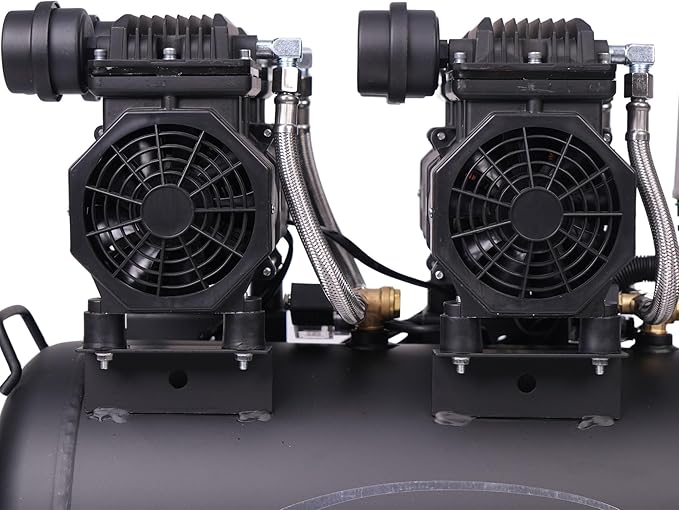 MZB 13.2 Gallon Ultra Quiet Air Compressor 115Psi Steel Tanks Oil Free Air Compressor Ideal for Tire Inflation Pneumatic Tool Spray Painting 72dB Noise Level