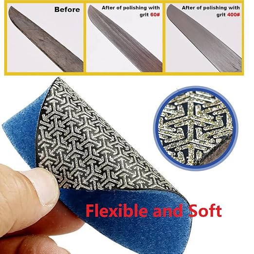 Electroplated Diamond Sanding Pad,200Grit 75mm Triangular Grinding Pad Hook and Loop Backing for Glass Porcelain Ceramic Hand Polishing & Trimming (1pc)