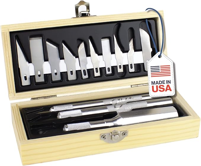 Excel Blades Craftsmen Set, 13-Piece Precision Craft Knife Set With Case – Includes Light To Heavy Duty Handles And Assorted Blades For Crafting, Scrapbooking, DIY, And Precision Cutting
