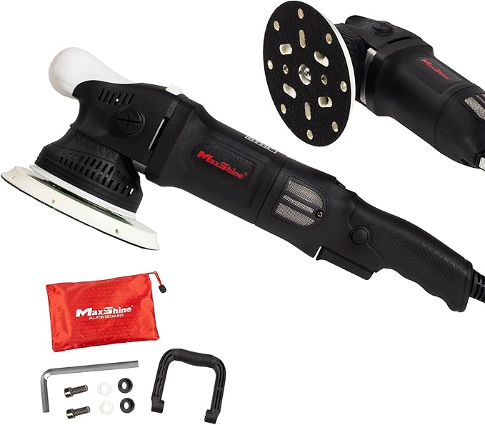 Maxshine M21 Pro Dual Action Polisher ??21 mm Long Throw, 1000 W Power, 6??Backing Plate, Variable Speed 2,200??,000 OPM, Low Vibration Grip ??Professional Car & Marine Paint Correction Buffer