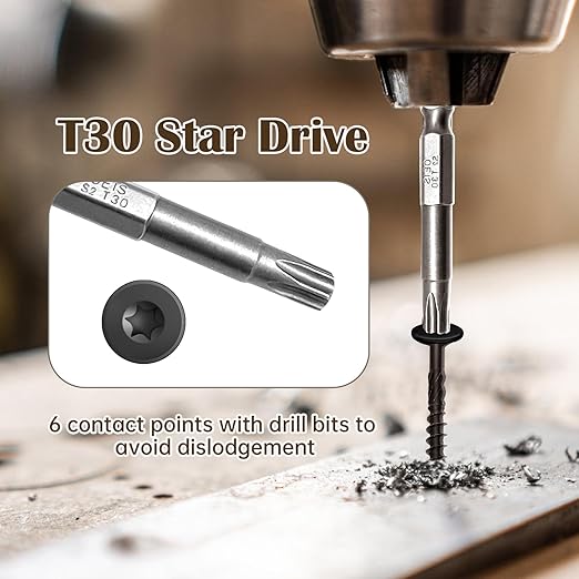 8 inch Deck Screws 50Pcs, Heavy Duty Structural Wood Screws with T30 Star Bits, Rust Epoxy Coated, for Timber/Log/Landscape Timber (#14 x 8)