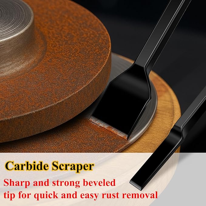 Gasket Scraper Tool, High Hardness Chrome Vanadium Steel with Non-slip Rubber Handle, 1" & 2/5" Blades,Gasket Scraper for Removing Gaskets,Rust,Paint,Varnish,Scraper Set for Metal Surface Prep - 2 PCS