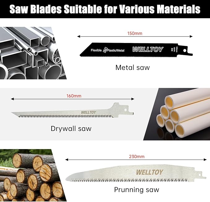 3-in-1 Multi Blades Hand Saw,18 TPI Bi-Metal blade,Drywall Saw with TPR Handle,Blade Quick-Change Mechanism for Cutting Drywall, Sheetrock, Wood, Metal, Plastic and Plywood.