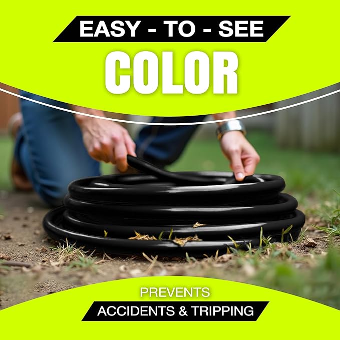 10ft Outdoor/Indoor Extension Cord 14/3 Gauge Heavy Duty 3 Prong SJTW, Waterproof, Flexible Cold-Resistant Long Power Cord,15A 125V 1875W, Black by LifeSupplyUSA