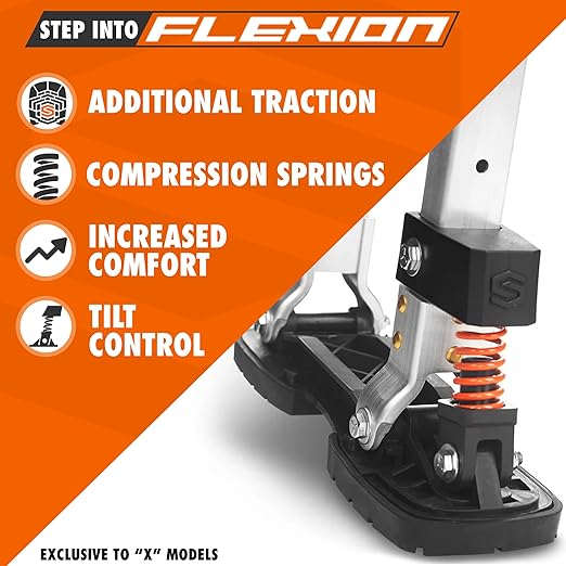 SurPro Single-Sided Drywall Stilts, Aluminum Base, 26??- 40??Height, QuadLock Contractor-Grade Stilts with Patented Flexion Foot System (S1X-A-2640) for Drywallers, Painters, Stilts Drywall