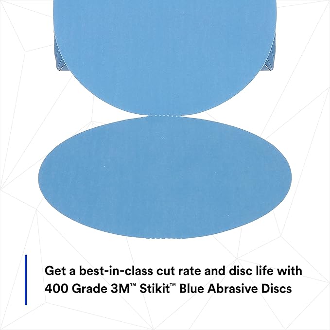 3M Stikit Blue Abrasive Disc Roll, 36211, No Hole, 6 in, 400+ Grade, Pack of 100, Automotive Sanding Discs for Coating Removal, Body Repair, Auto Sanding, Primer Sanding