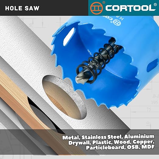 1-1/4 Inch Hole Saw with Arbor for Metal and Wood Cutting, Bi-Metal Hole Cutter, 1-1/4" Hole Saw Kit for Drywall, Wood, PVC Boards, Fiberglass and Vent Pipes
