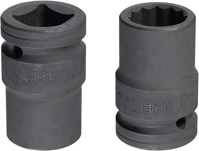 uxcell 3/4-Inch Drive 22mm 12-Point Impact Socket, CR-MO Steel 56mm Length, Standard Metric Sizes