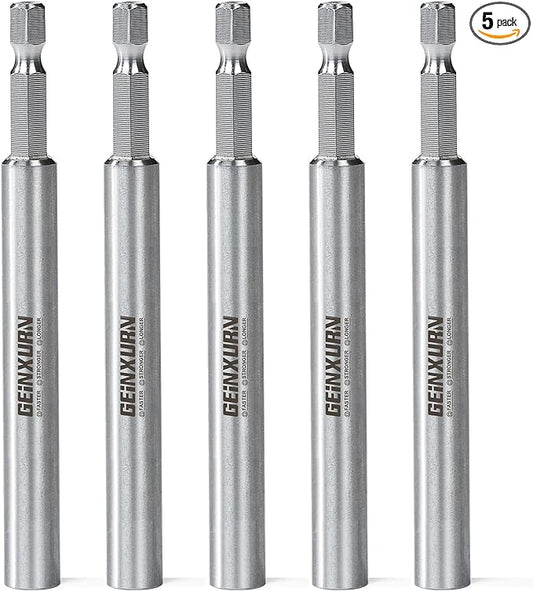 5PACK Stainless Screwdriver Bit Holders, 4Inches Extension Socket Drill Bit Magnetic Holder Hex Shank Quick-Change Drill Bit Guide