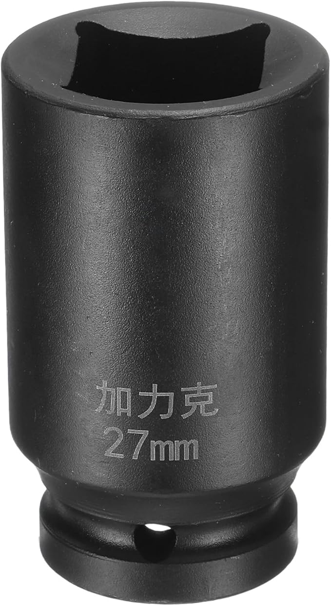 HARFINGTON 4 Point Square Socket 3/4" Drive by 27mm Metric Square Impact Socket 40CR Blackening Standard Wheel Sockets Pneumatic Socket Tool for Auto Repair Mechanical Maintenance Home Use