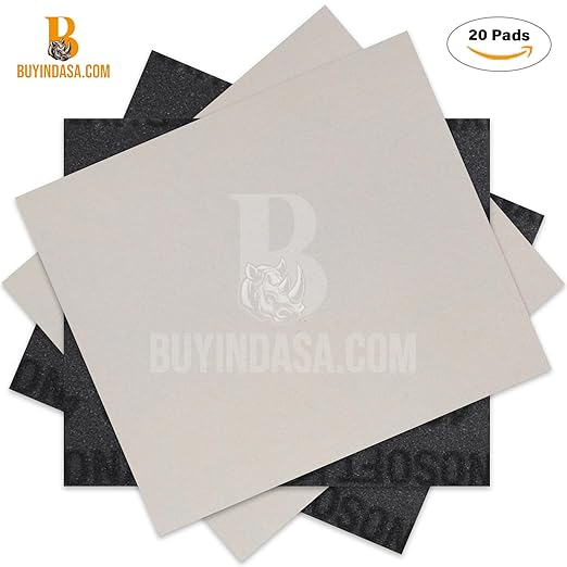 Indasa Rhynosoft Foam Sanding Pads - 4.5" x 5.5",Hook and Loop, 1500 Grit, Redline, Flexible,Tear-Resistant, Ideal for Automotive, Wood,& Finishing (Pack of 20 Pads)