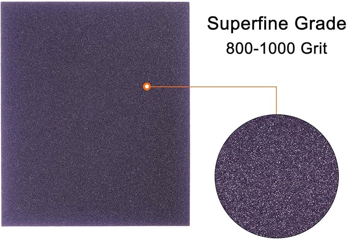 HARFINGTON 16pcs Superfine Sanding Sponge Blocks 800-1000 Grit Foam Sanding Block Pad for Polishing Kitchen Metal Wood Drywall, 120x100x12mm, Purple