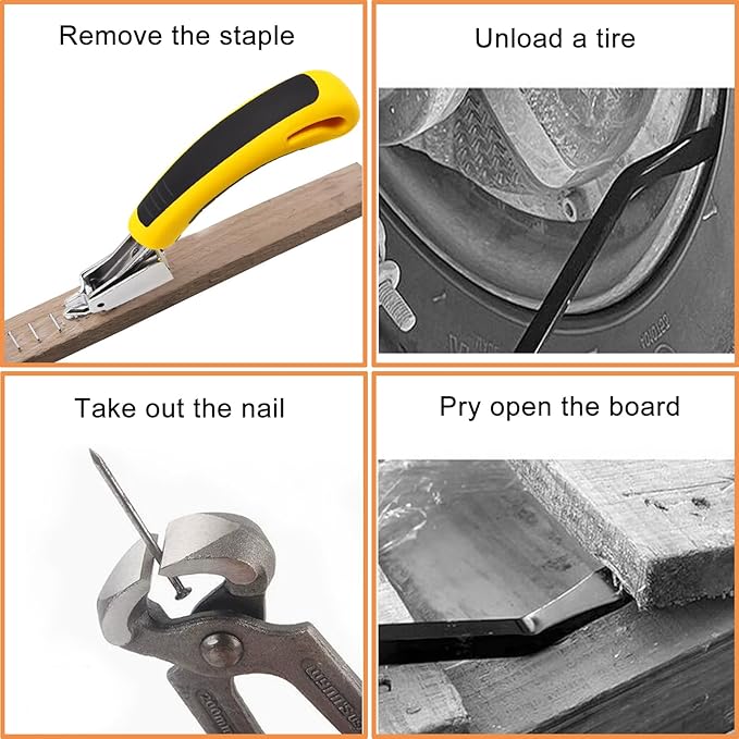 3Pcs Heavy Duty Upholstery and Construction Staple Remover with Tack Puller Tool, Nail Puller, Carpet Remover, for Removing All Kinds of Staples