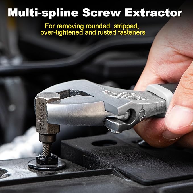 Topec 55-Piece Screw Extractor & Broken Bolt Extractors, Multi-Spline Extractors, and Drill Bits for Removing Damaged, Frozen, Rusted, Rounded-Off Bolts & Screws