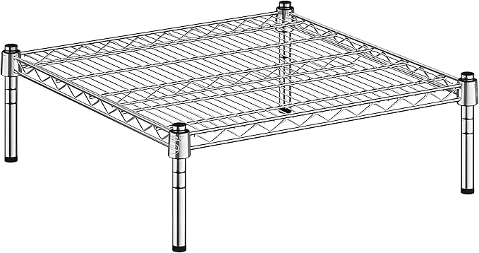 24" x 24" x 8" Chrome Wire Storage Shelf, Dunnage Rack, Commercial 1 Tier Small Shelf