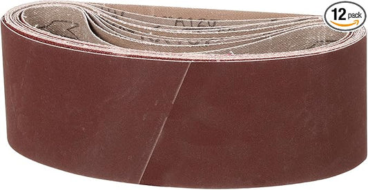 4 x 24 Inch Sanding Belt, 12 Pcs 60/80/120/150/240/400 Grit Knife Sharpener Belts Work Sharpening for Belt Sander Knife Carving Tool Metal Working