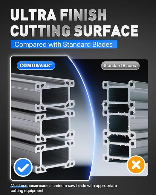 COMOWARE 12“ Circular Saw Blade, 100T TCG Metal Cutting Blade, 1" Arbor, TCT Carbide-Tipped, Anti-Vibration, Teflon Anti-Stick, Metal Cutting Circular Saw Blade for Aluminum and Non Ferrous Metals