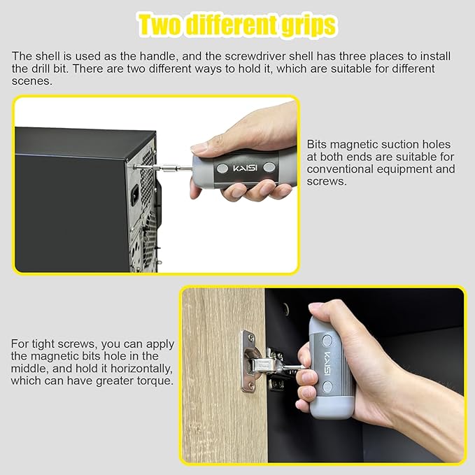 Kaisi Screwdriver Set 12-in-1 Portable Multi Bit Screwdriver All in One Screw Driver with Phillips,Flat Head,Torx Security,Hex and 1/4 Nut Driver for Outdoor and Daily Repair Tools